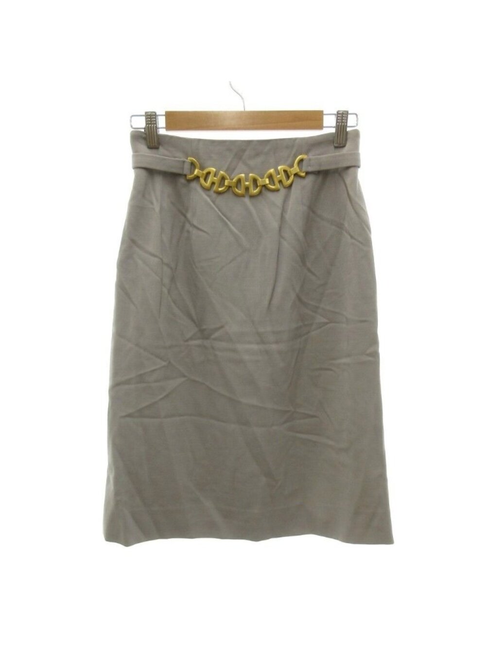 Celine Vintage Horsebit Pencil Skirt Jcc Era Wool Gray 38